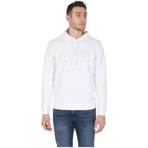 Hugo Boss, Hoodies Wit, Heren, Maat:M