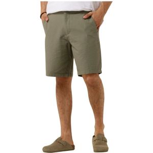 Selected Homme, Korte broeken, Heren, Groen, S, Groene Seersucker Shorts voor de Zomer