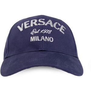 Versace, Baseballpet Blauw, Dames, Maat:59 CM