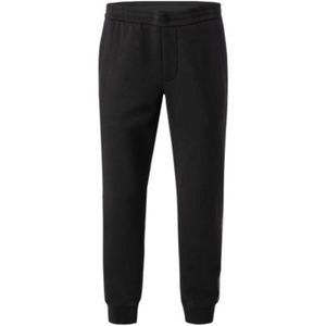 Emporio Armani, Broeken, Heren, Zwart, M, Katoen, Zwarte Joggingbroek van Dubbel Jersey met Elastische Zijbanden