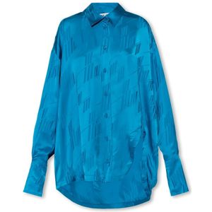 The Attico, Blouses & Shirts, Dames, Blauw, S, Diana oversized shirt