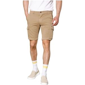 Mason's, Slim Fit Cargo Bermuda Shorts Beige, Heren, Maat:XL