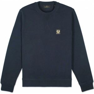 Belstaff, Sweatshirts & Hoodies, Heren, Blauw, L, Katoen, Klassieke Dark Ink Sweatshirt met V-stiksel detail