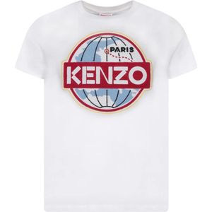 Kenzo, Tops, Dames, Wit, S, Katoen, Ronde Hals Katoenen T-Shirt