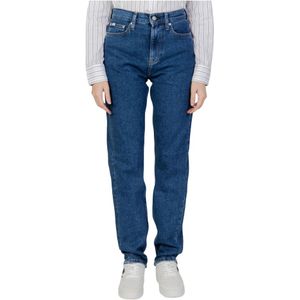 Calvin Klein Jeans, Jeans, Dames, Blauw, W33 L32, Katoen, Authentieke Slim Jeans voor Dames