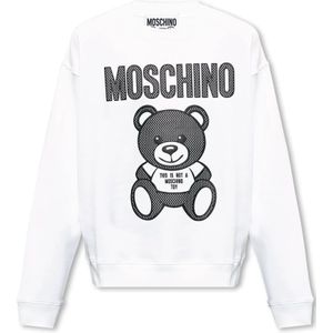 Moschino, Sweatshirts & Hoodies, Heren, Wit, M, Katoen, Sweatshirt met logo