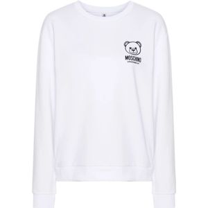 Moschino, Sweatshirts & Hoodies, Dames, Wit, M, Katoen, Witte Sweaters voor Ondergoed