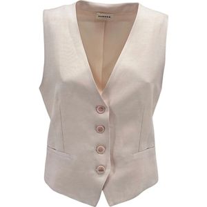 P.a.r.o.s.h., Jassen, Dames, Roze, M, Linnen, Roze Linnen en Viscose Gilet