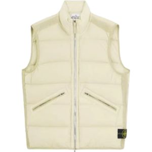 Stone Island, Jassen, Heren, Beige, XL, Waterafstotende Puffer Vest