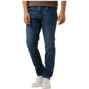 7 For All Mankind, Jeans, Heren, Blauw, W30, Slimmy Tapered Blauwe Jeans