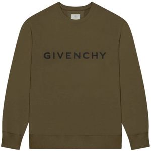 Givenchy, Sweatshirts & Hoodies, Heren, Groen, L, Logo Print Sweatshirt