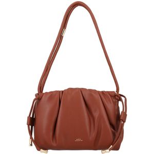 A.p.c., Tassen, Dames, Bruin, ONE Size, Polyester, Hazelnut Trekkoord Handtas