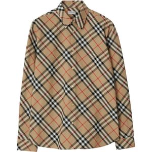 Burberry, Overhemden, Heren, Veelkleurig, S, Katoen, Vintage Check Patroon Grijs Overhemd