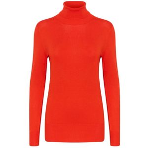 Kaffe, Truien, Dames, Rood, 2Xl, Nylon, Rolkraag Gebreid Fiery Red