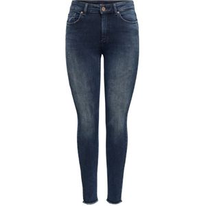 Only, Jeans, Dames, Blauw, S L32, Denim, Blush Life Mid Ank Raw Jeans