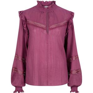 Dante 6, Gerimpelde Top in Faded Plum Paars, Dames, Maat:S