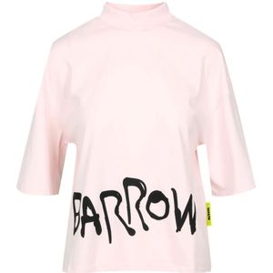 Barrow, Tops, Dames, Roze, L, Katoen, Katoenen Crew Neck Dames T-Shirt met Berenprint