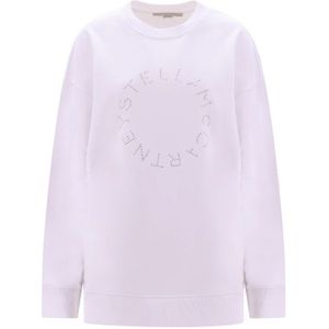 Stella McCartney, Sweatshirts & Hoodies, Dames, Wit, S, Katoen, Stijlvol Logo Sweatshirt