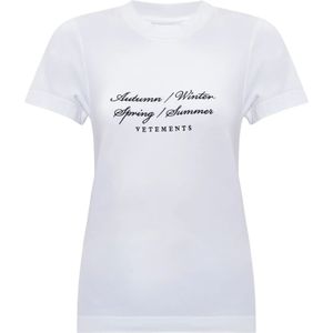 Vetements, T-shirt met logo Wit, Dames, Maat:M