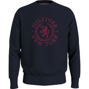 Tommy Hilfiger, Sweatshirts & Hoodies, Heren, Blauw, M, Katoen, Blauwe Katoenen Trui voor Heren