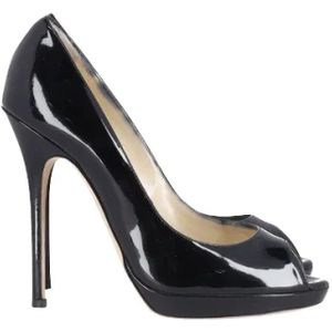 Jimmy Choo Pre-owned, Pre-owned, Dames, Zwart, 37 EU, Leer, Tweedehands Pumps