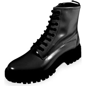 Hugo Boss, Schoenen, Dames, Zwart, 37 EU, Leer, Lace-up Boots