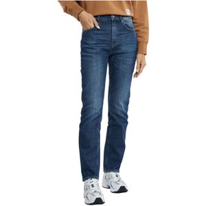 Department Five, Jeans, Dames, Blauw, W30, Katoen, Hoge taille 5-pocket jeans