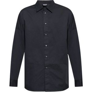 Diesel, Overhemden, Heren, Zwart, 3Xl, Katoen, Normaal shirt