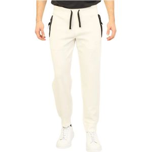 Armani Exchange, Witte Jogger Trainingsbroeken met Elastische Taille Wit, Heren, Maat:L