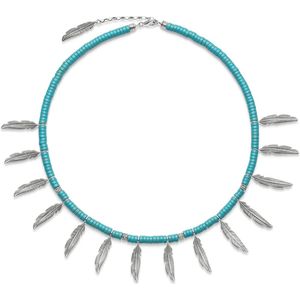 Thomas Sabo, Ethno Veer Zilveren Ketting Blauw, Dames, Maat:ONE Size