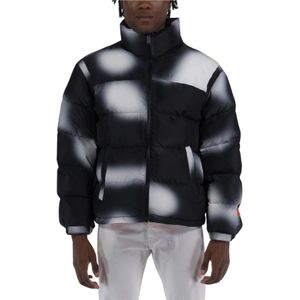 Heron Preston, Ex-Ray AOP Blur Nylon Puffer Jas Zwart, Heren, Maat:M