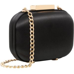 Love Moschino, Tassen, Dames, Zwart, ONE Size, Polyester, Kikker Clutch met Afneembare Band