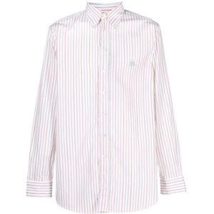 Etro, Katoenen Overhemd met Multicolor Strepen Wit, Heren, Maat:XL