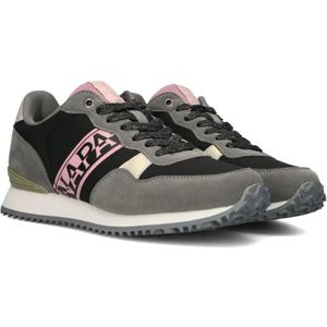 Napapijri, Schoenen, Dames, Veelkleurig, 39 EU, Suède, Grijze Suède Lage Sneakers