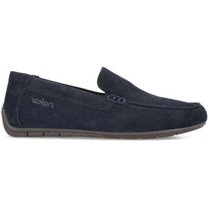 Rieker, Schoenen, Heren, Blauw, 41 EU, Suède, Blauwe Klassieke Loafers