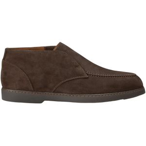 Doucal's, Schoenen, Heren, Bruin, 40 1/2 EU, Suède, Donkerbruine Suède Enkellaarzen