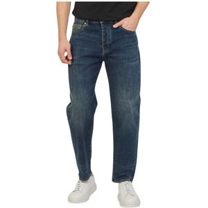Armani Exchange, Jeans, Heren, Blauw, W34, Katoen, Blauwe Katoenen Denim Comfort Fit Jeans