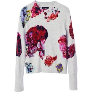 Desigual, Truien, Dames, Veelkleurig, L, Bloemen Trui Herfst/Winter Collectie