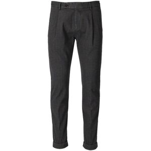 Berwich, Broeken, Heren, Grijs, L, Katoen, Berwich retro elax check as grijze broek