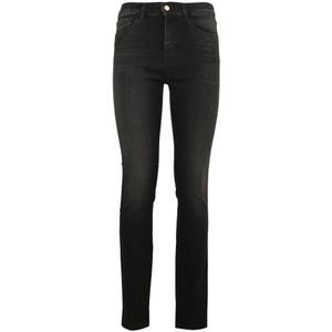 Emporio Armani, Moderne Stijl Hoge Taille Skinny Jeans Zwart, Dames, Maat:W30