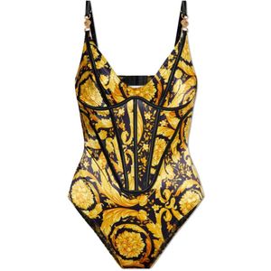 Versace, Tops, Dames, Veelkleurig, 70D EU, Gestreepte bodysuit