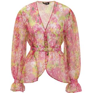 Del Core, Cocoon Mouw Blouse Roze, Dames, Maat:L