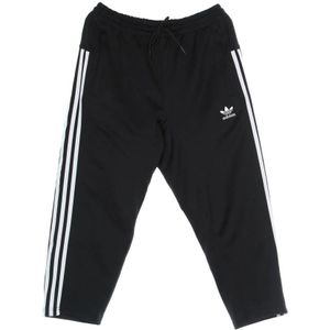 Adidas, Broeken, Heren, Zwart, M, Katoen, Gestreepte Trainingsbroek Zwart