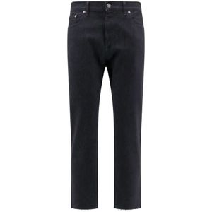 Golden Goose, Jeans, Heren, Zwart, W31, Denim, Zwarte Denim Slim Fit Broek met Metalen Sterren