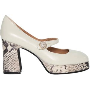 Roberto Festa, Bianco Leren Pumps Wit, Dames, Maat:36 1/2 EU