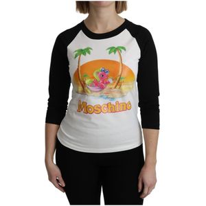 Moschino, Tops, Dames, Wit, S, Katoen, Witte Katoenen T-shirt My Little Pony Top