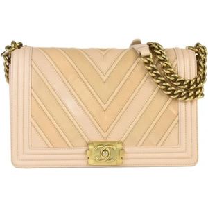 Chanel Vintage, Pre-owned Leather chanel-bags Beige, Dames, Maat:ONE Size