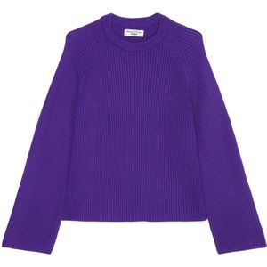 Marc O'Polo, Truien, Dames, Paars, S, Katoen, Df C sweater regular