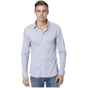 Desoto, Witte Overhemd met Geometrisch Patroon Wit, Heren, Maat:2XL