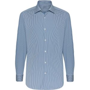 Boggi Milano, Overhemden, Heren, Blauw, XL, Nylon, Casual Shirts